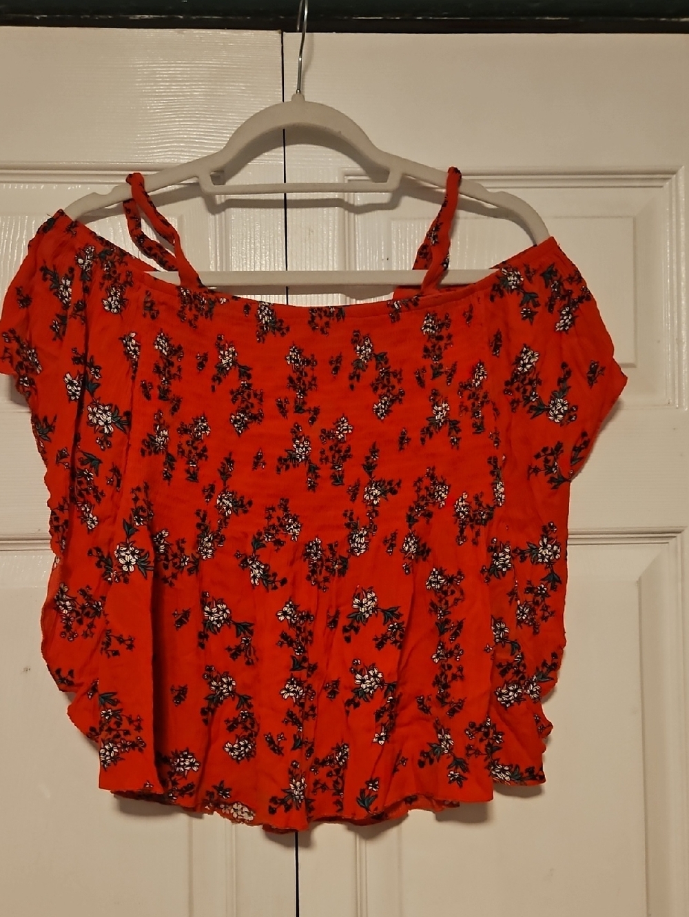 No Boundaries Red Floral Crop Top